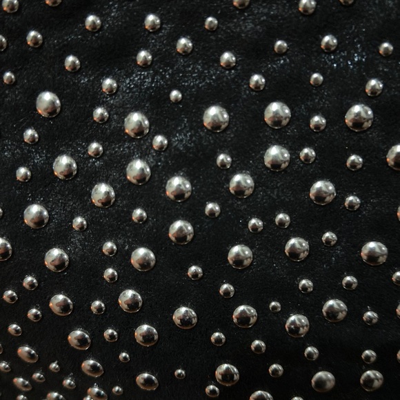 372 Zara | EUC Women’s Black Studded Silver Domed Studs Tote Bag (sz 13Wx12Hx3D) - Picture 10 of 14